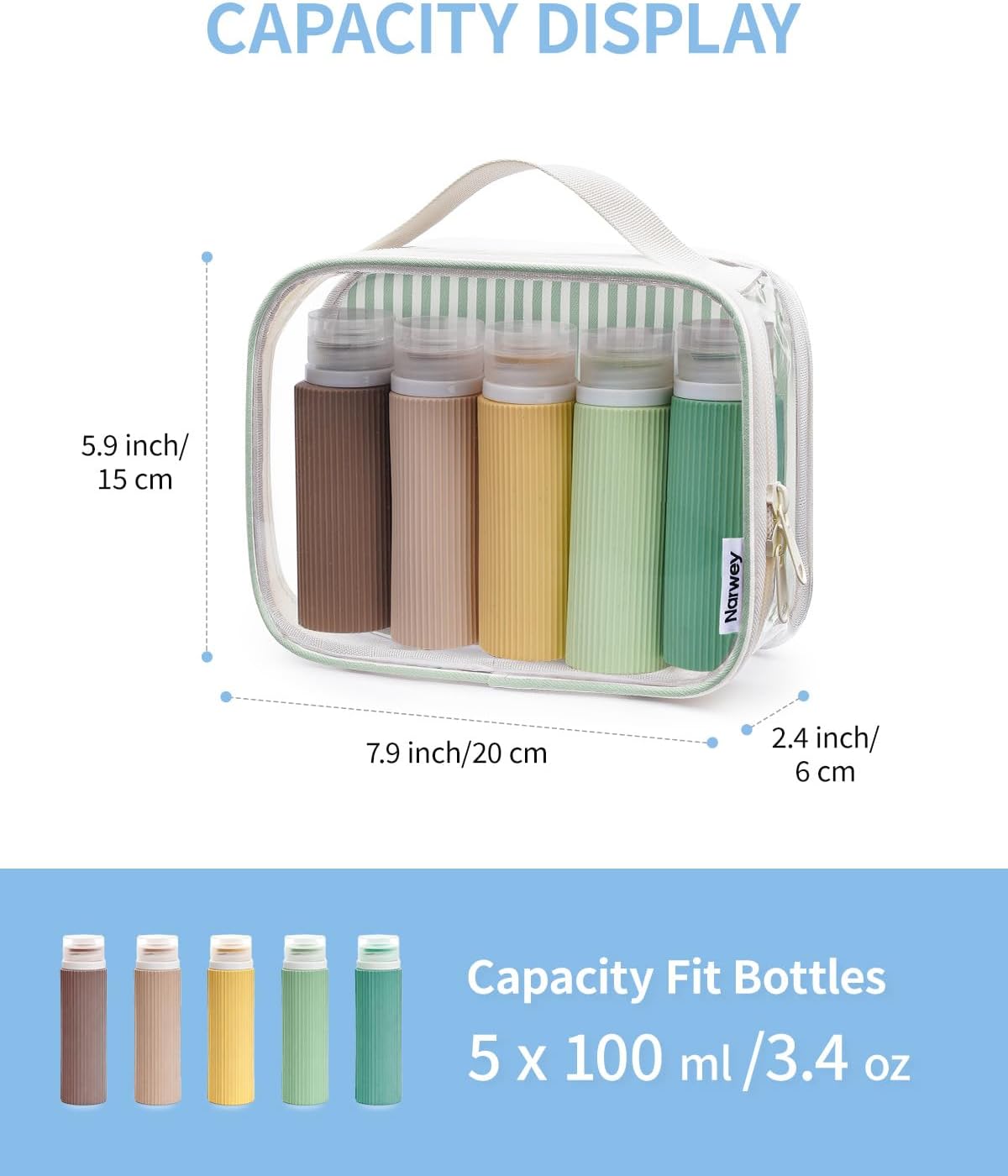 Narwey Hanging Toiletry Bag for Women with TSA Approved Clear Toiletry Bag image 3