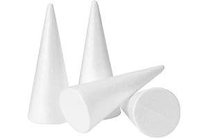 YURN Craft 4 Pack Foam Tree Cones for DIY Christmas Decorations