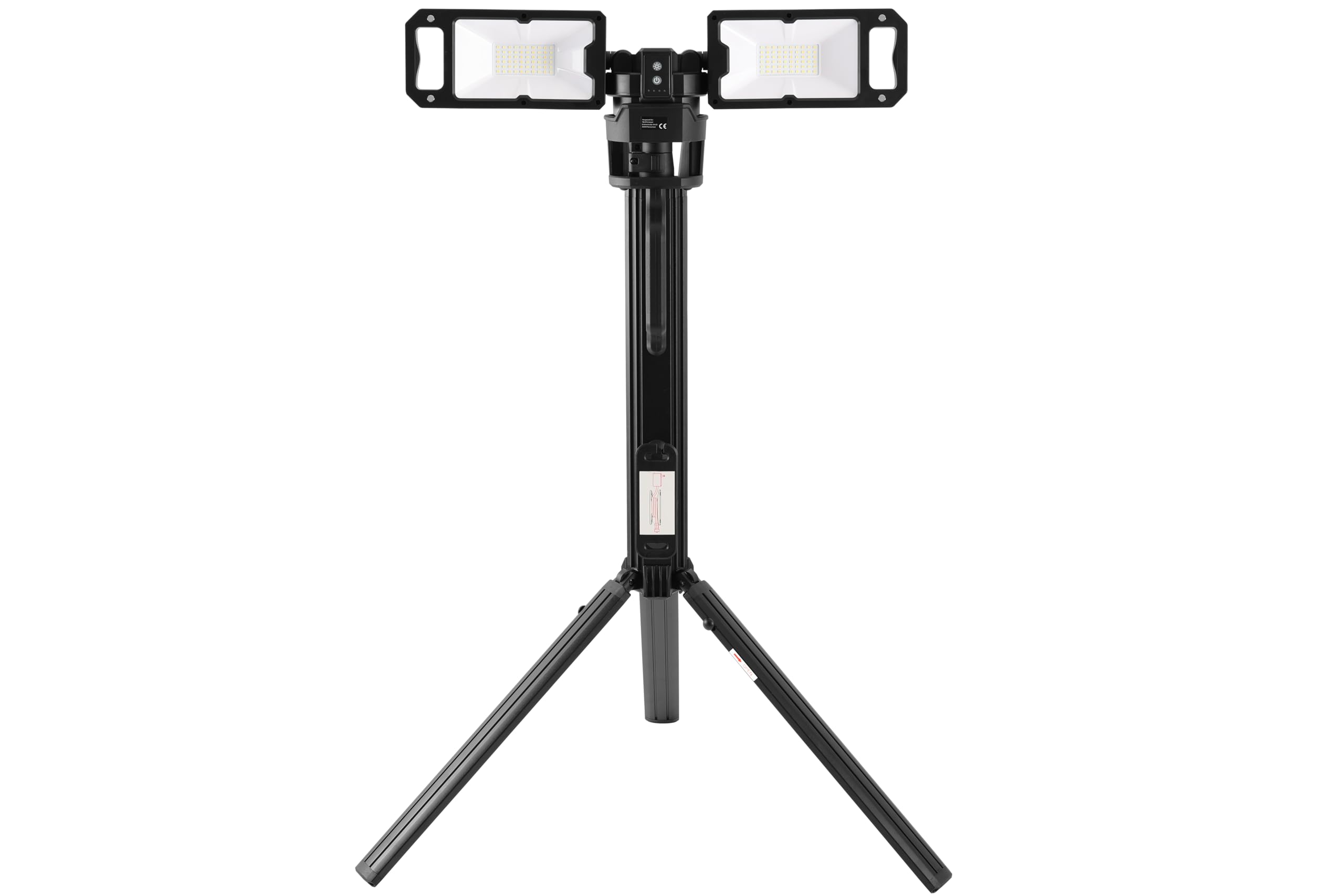 TECPO Foco de trabajo LED Duo de 5000 lúmenes, inalámbrico, con batería y trípode, alcance de hasta 90 m, 7000 K