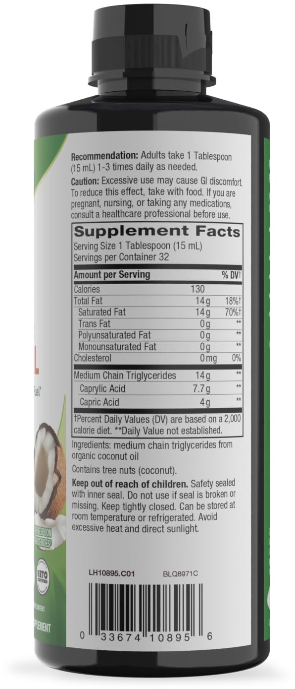 Nature's Way Organic MCT Oil, Brain & Body Fuel*, Keto & Paleo, 16 Fl Oz x3 — Amazon image 9
