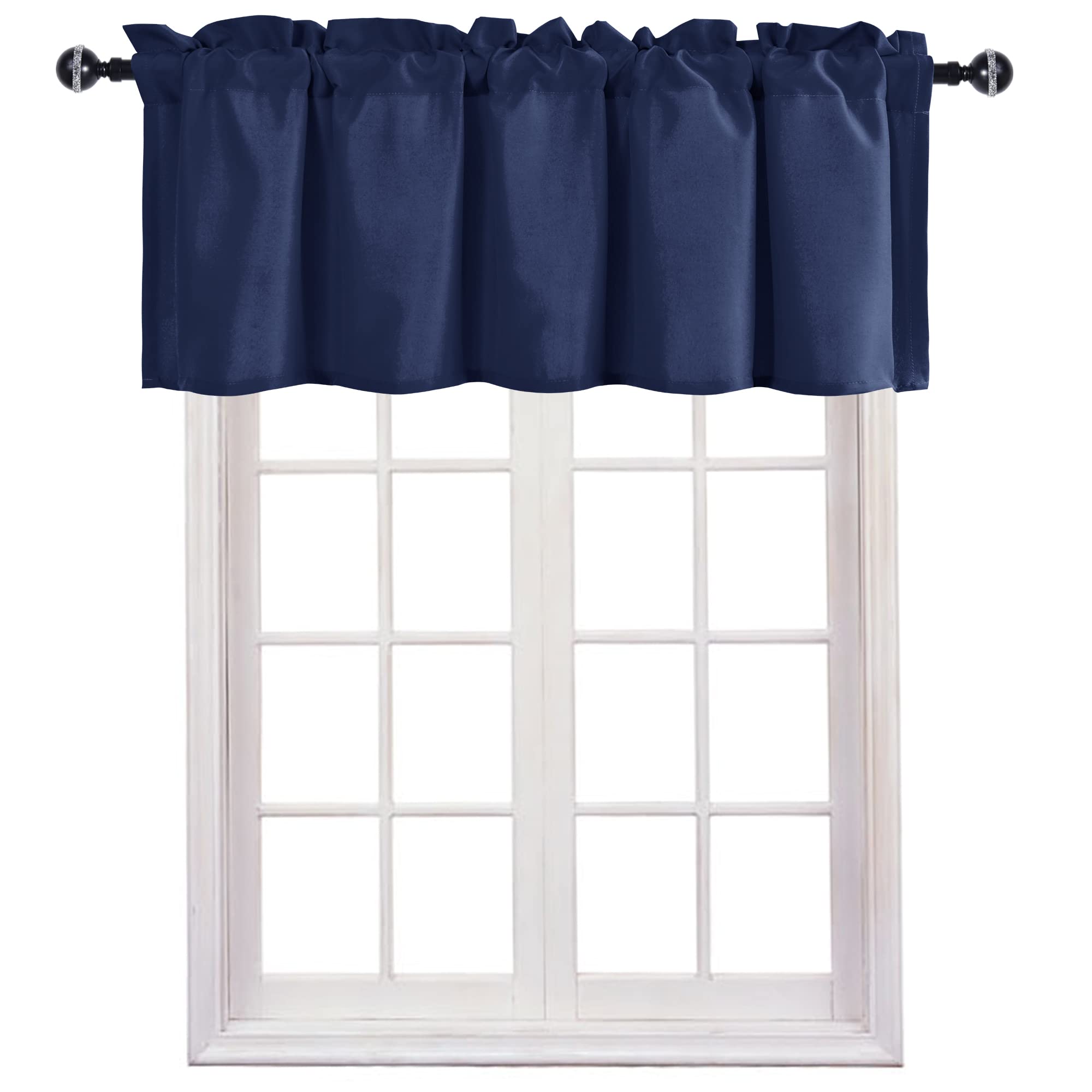 JIUZHEN Valance Curtains for Kitchen Window Valances for Living Room/Basement Window Curtains Bathroom Thermal Insulated Short Rod Pocket Curtain