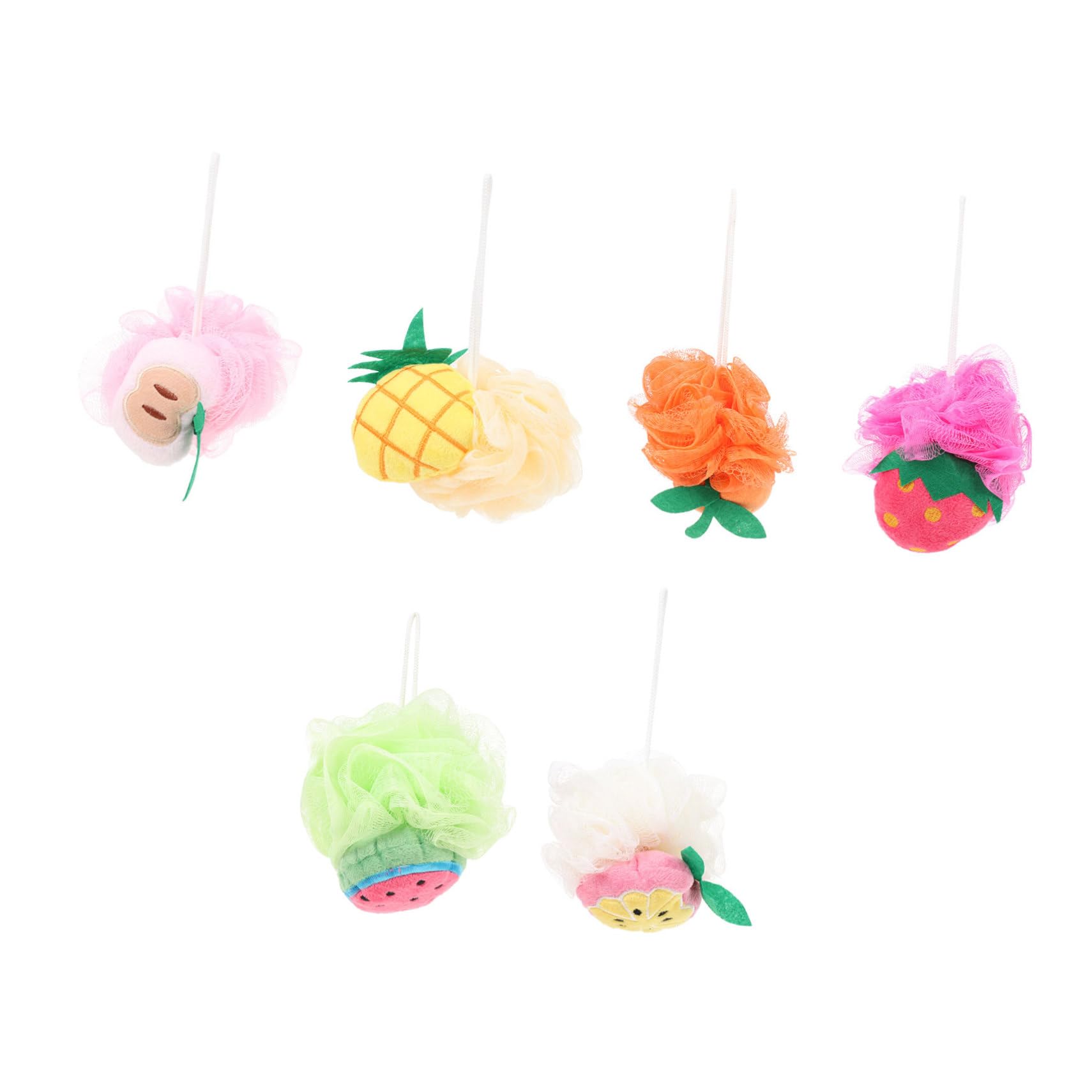minkissy 6 Piezas Jabón Corporal De Frutas Esponjas De Baño Para Ducha Esponja De Ducha Para Niñas Esponjas Para Bañarse Suministros De Ducha De Baño Guantes Modelado Flor De La Ducha