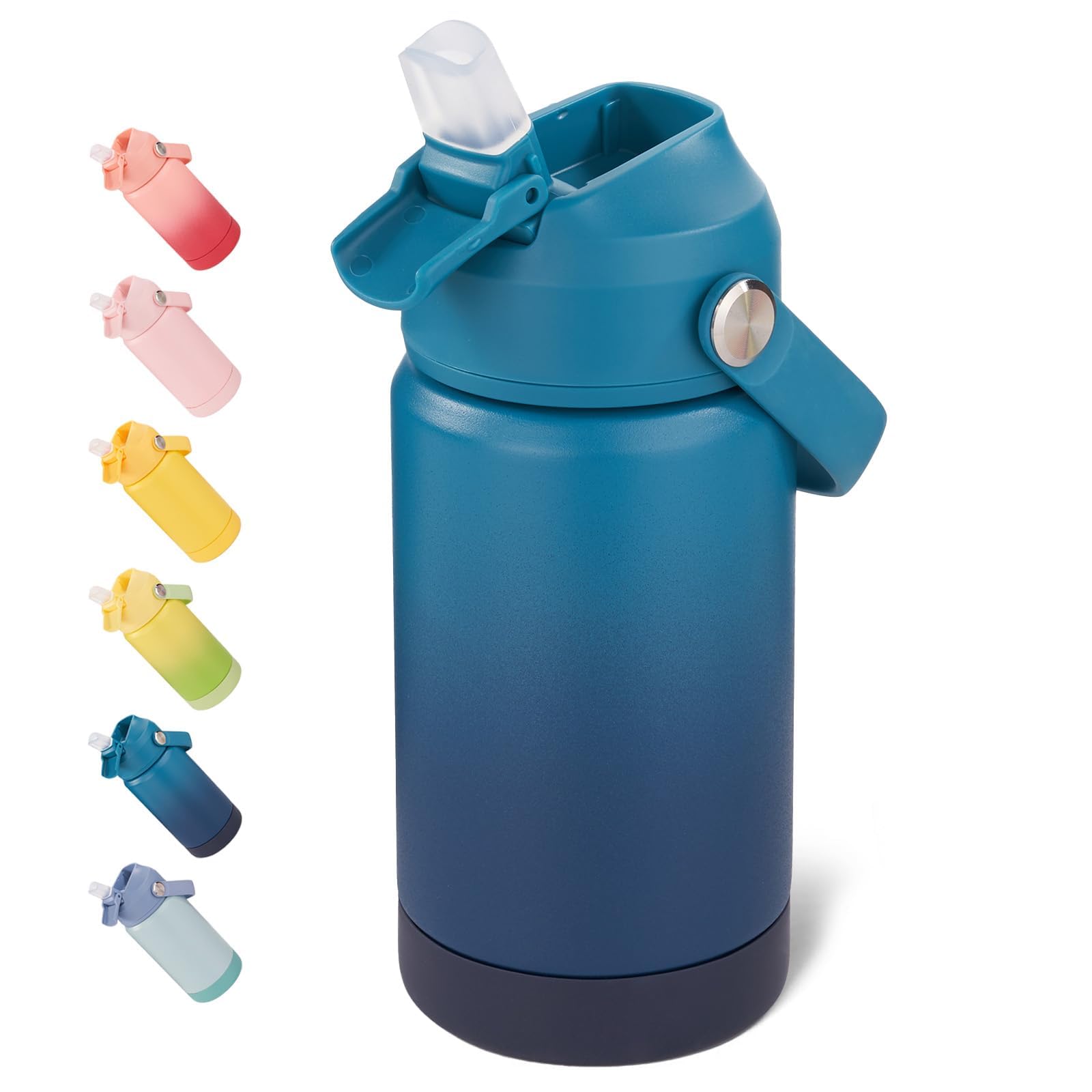 12 oz Water Bottle Kids Water Bottles for School Toddler Water Bottle with Straw Handle 304 Stainless Steel