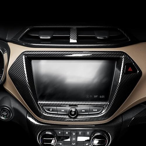 YOUTOOCAR Calcomanía para panel de navegación de control central de automóvil con patrón de fibra de carbono, cubierta interior compatible con Chevy