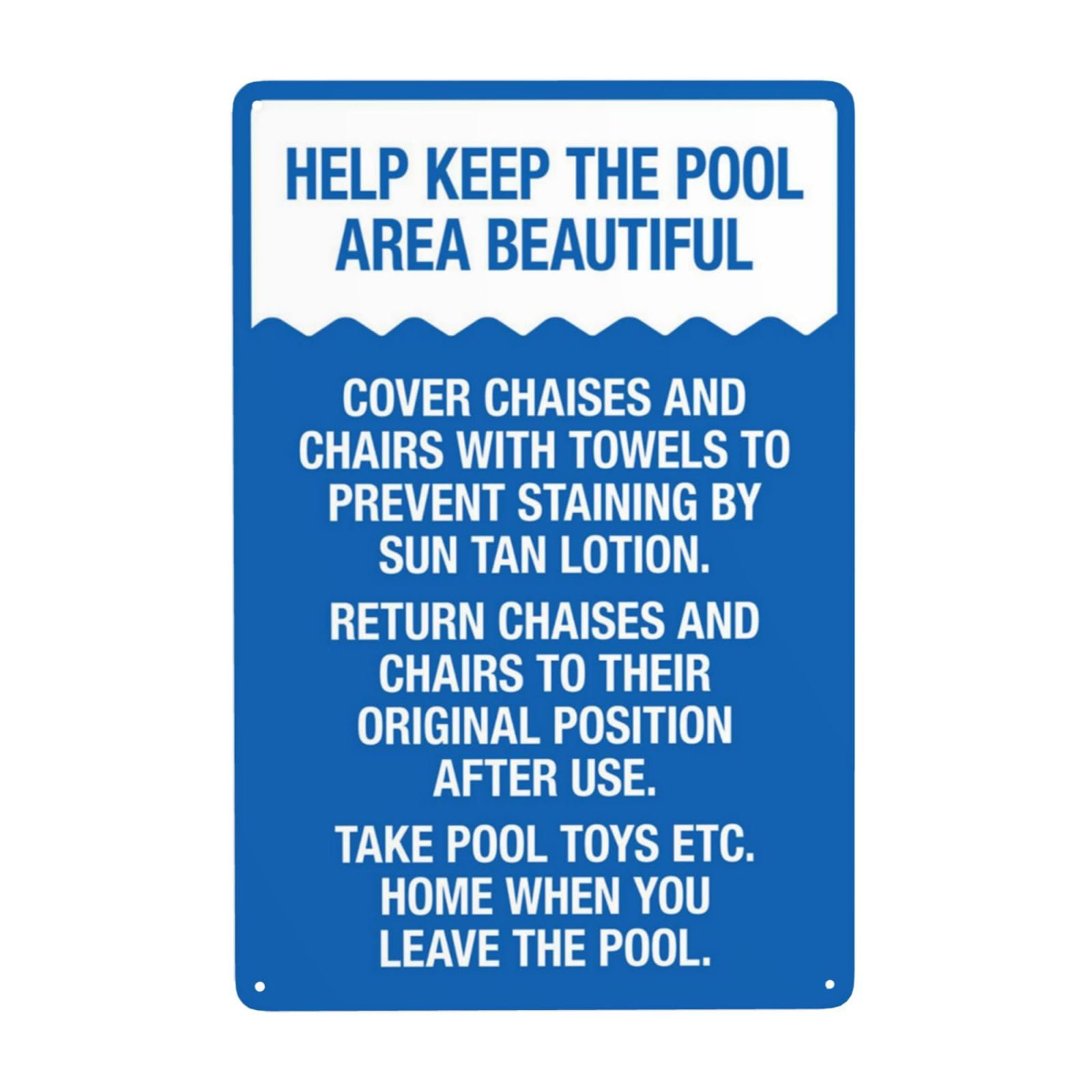 Environment Maintenance Vintage Pool Sign, Jointly Maintain Clean And Beautiful Public Swimming Pool Surroundings 8x12 Inch