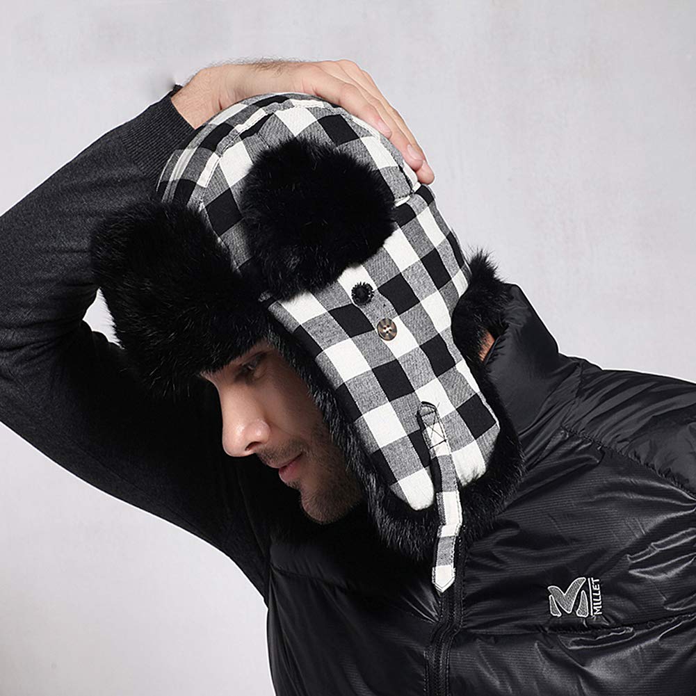 DongBao Berretto di Pelliccia Cappello Russo con Pelliccia Unisex Cappelli Aviatore Inverno Caldo
