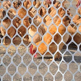 Plastic Fence Barrier Garden Plant Netting Fencing Plastic Rabbit Fencing Safety Mesh Plastic Mesh Fencing Netting Barrier Fencing Roll Chicken Wire Fencing for Agricultural and Gardening (0.4m*4m=1.3ftX13.1ft, White)