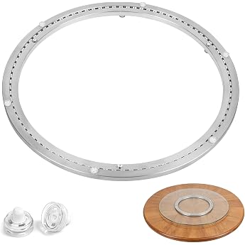 20 Inch Lazy Susan Aluminium Turntable Bearing up to 400 kg For 35-39 glass wood or marble tabletops quiet rotation with rubber feet for dining table display case and outdoor