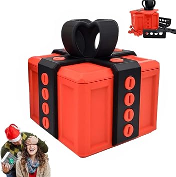 The Prank Box Annoying Gift Box with Screws, 3D Puzzle Box Prank Toy, Screw Gift Box Prank, Funny 3D Printed Screw Gifts Boxes Ideal, for Funny Christmas Unlocked Tease Box Black, 8X8cm
