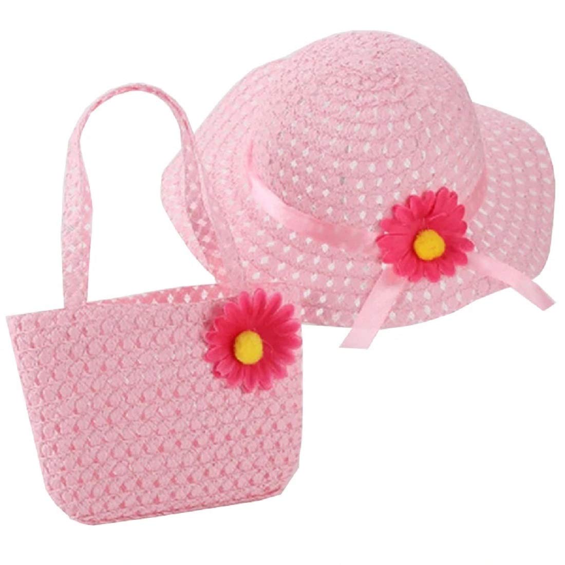 Inception Pro Infinite Conjunto de dos piezas – Sombrero de sol – Bolso de mano de paja – Niña – Verano – Elegante – Protección solar