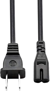 2 Prong Power Cord Replacement for Audioengine A5 Plus A5+ Speaker, HD6 150W Powered Bookshelf,S8 250W Powered Subwoofer Power Cord 8ft AC Cable