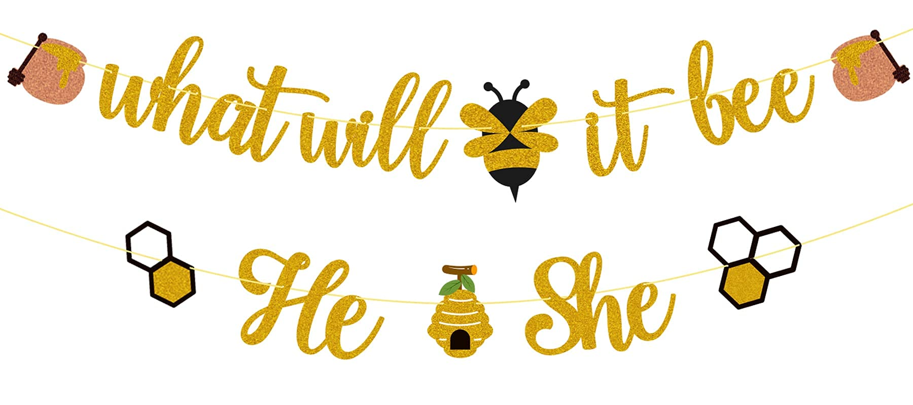 Buy Erprobeen What Will It Bee He or She Banner with Bee and Beehive