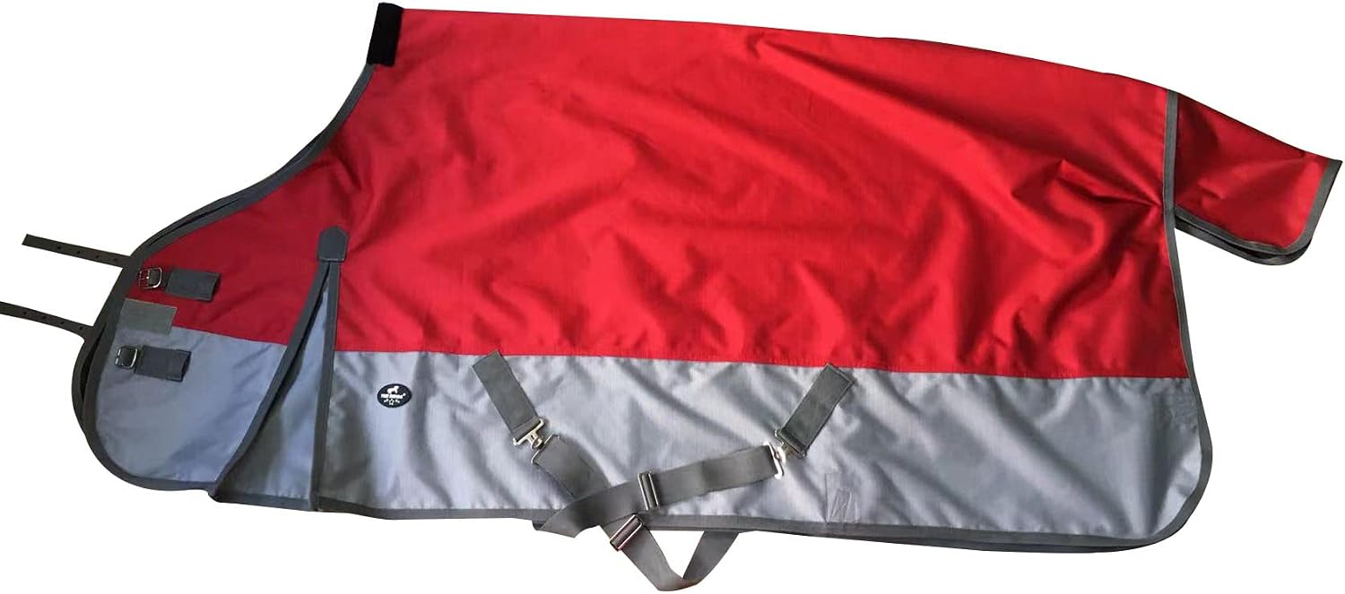 1200Denier Waterproof and Breathable Horse Sheet TGW RIDING Horse Blanket Standard Neck Turnout Sheet (76", Red)