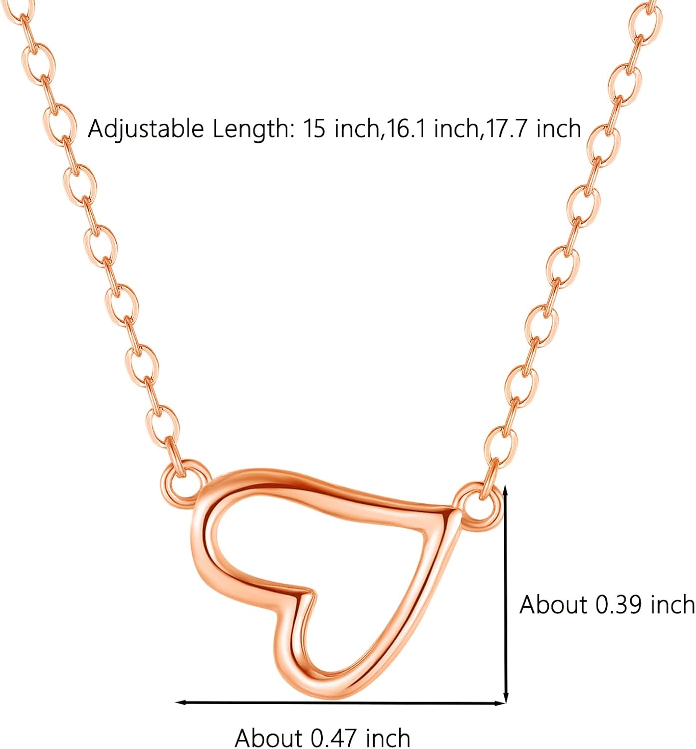 925 Sterling Silver Heart Necklaces for Women
