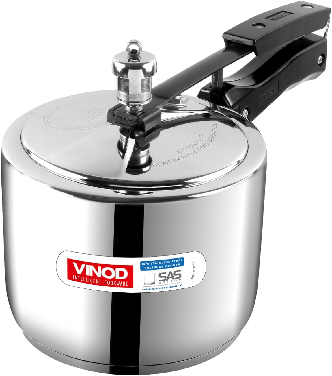 3L Stainless Steel Inner Lid Sandwich Bottom Pressure Cooker, 3-Liter