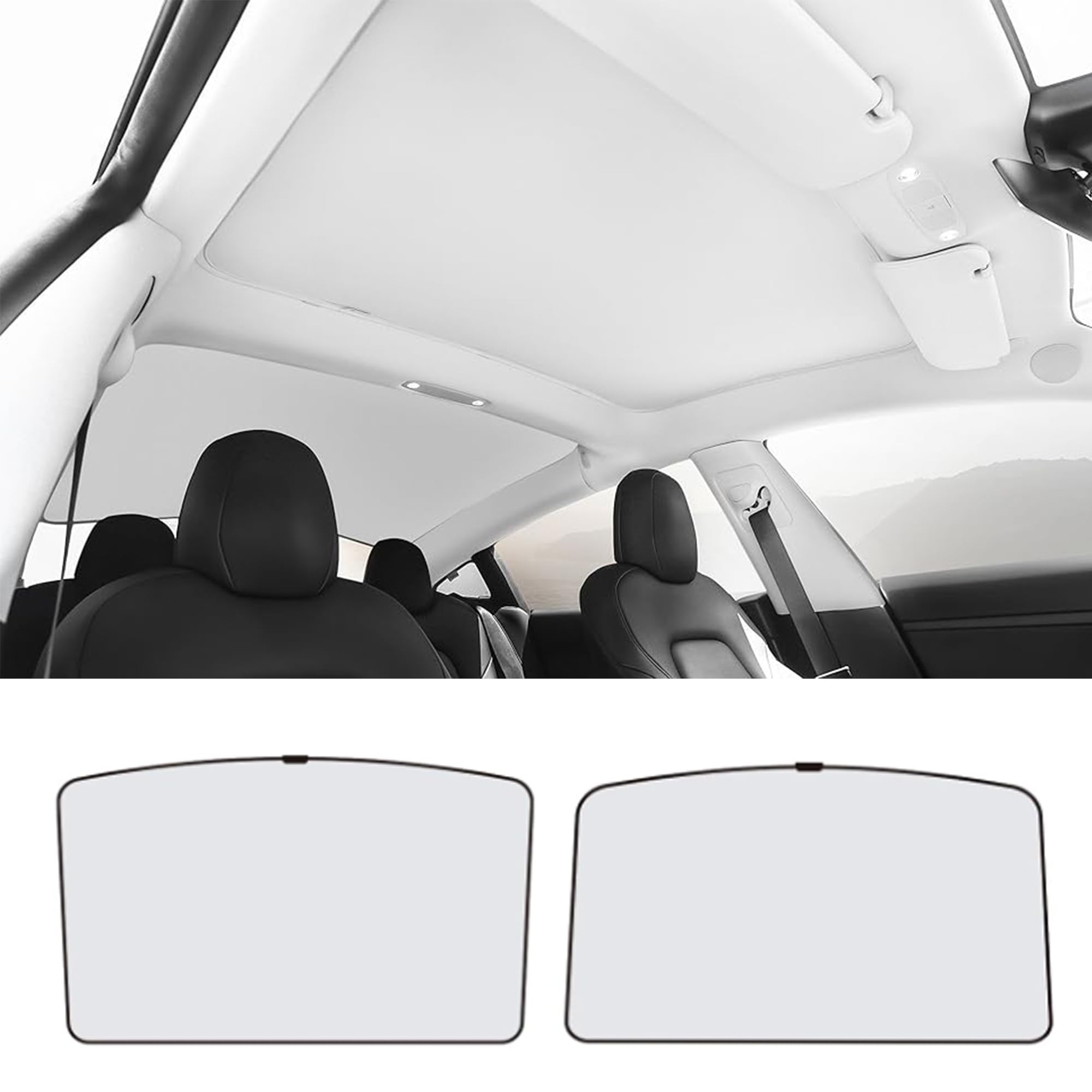 TOPABYTE Parasol de Techo para Tesla Model 3 Highland 2026 2018-2025, Parasol de Vidrio para Techo Solar, Aislamiento de Ventana, Protección UV y Térmica, Beige (Producido en China)
