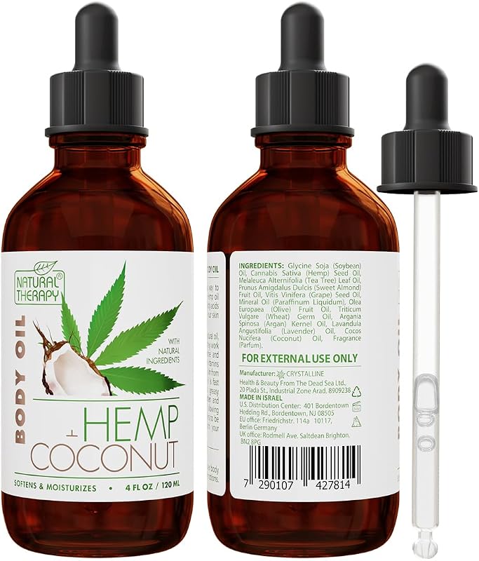 Óleo corporal Natural Therapy com cânhamo e coco, 120 mL