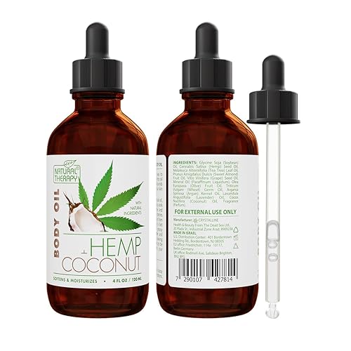 Natural Therapy Aceite corporal con cáñamo y coco  Hidratante para piel seca y aceite de masaje hidratante  Aumenta la elasticidad de la piel y