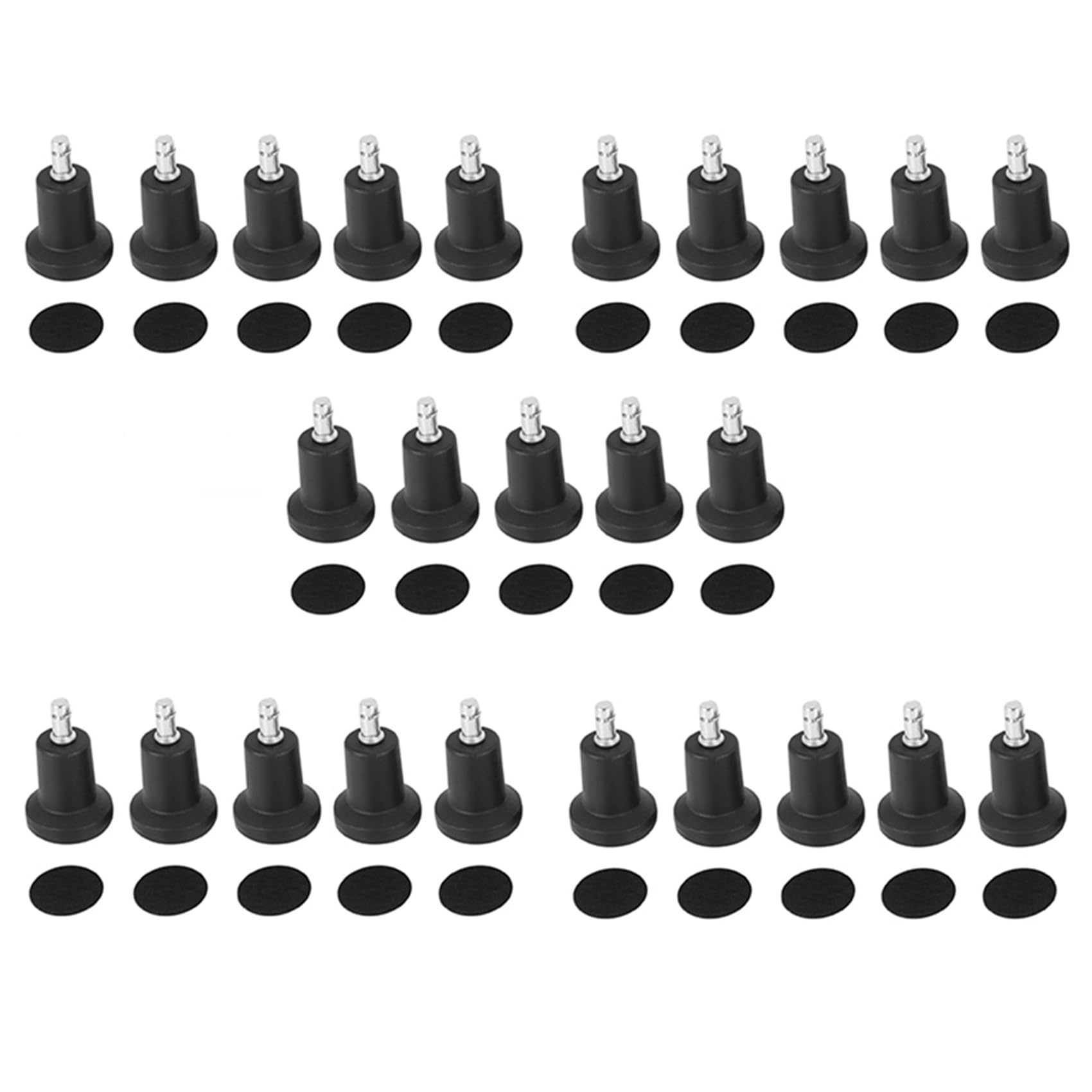 Jnchdghwa Black High Profile Bell Glides Replacement For Chair Without Wheels & Bar Stool, Fixed Stationary Caster Glide, 25-Pack