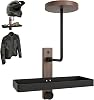 Motorcycle Helmet Holder Helmet Holder Wall Mounted with Shelf for Motorcycle Bicycle Racing Outerwear Sports Equipment Presentation Motorcycle Coat Rack Made of Aluminium
