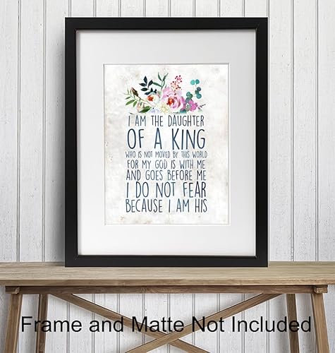 Vista 11 de Religious Wall Decor - 8x10 Inspirational Quote - Bible Verse Wall Art - Christian Scripture Print - Decor for Bedroom, Girls Room - Daughter Gifts