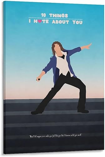 LRefiozas Single Hanging Picture 10 Things I Hate About You Canvas Poster - Retro 90s Romance Comedy Movie Art Print Home Decor for Bedroom Living