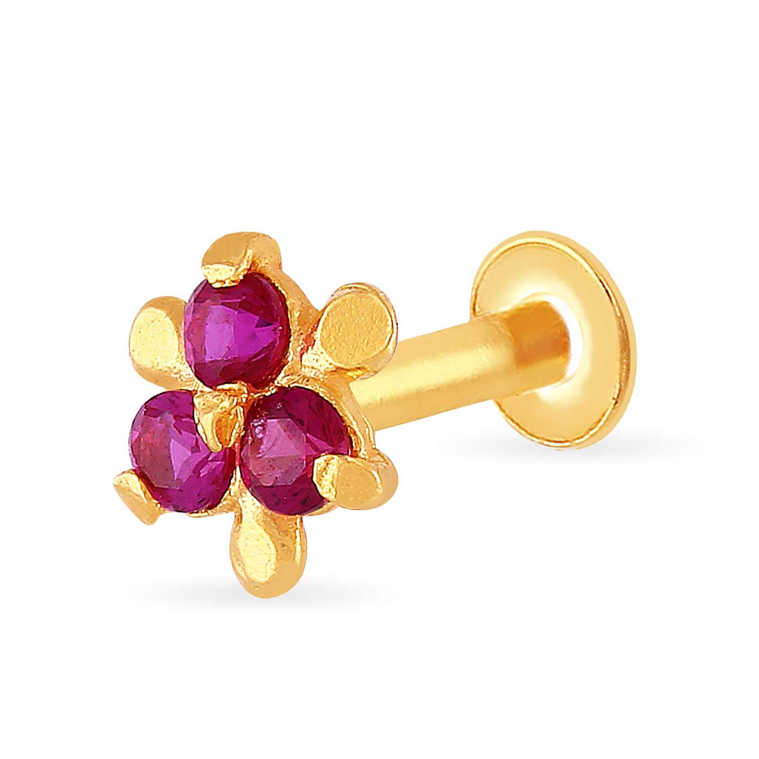 Yellow Gold Nose Pin for Women 22 k | 22k BIS Hallmark (916) Nose Stud for Women and Girls with Piercing