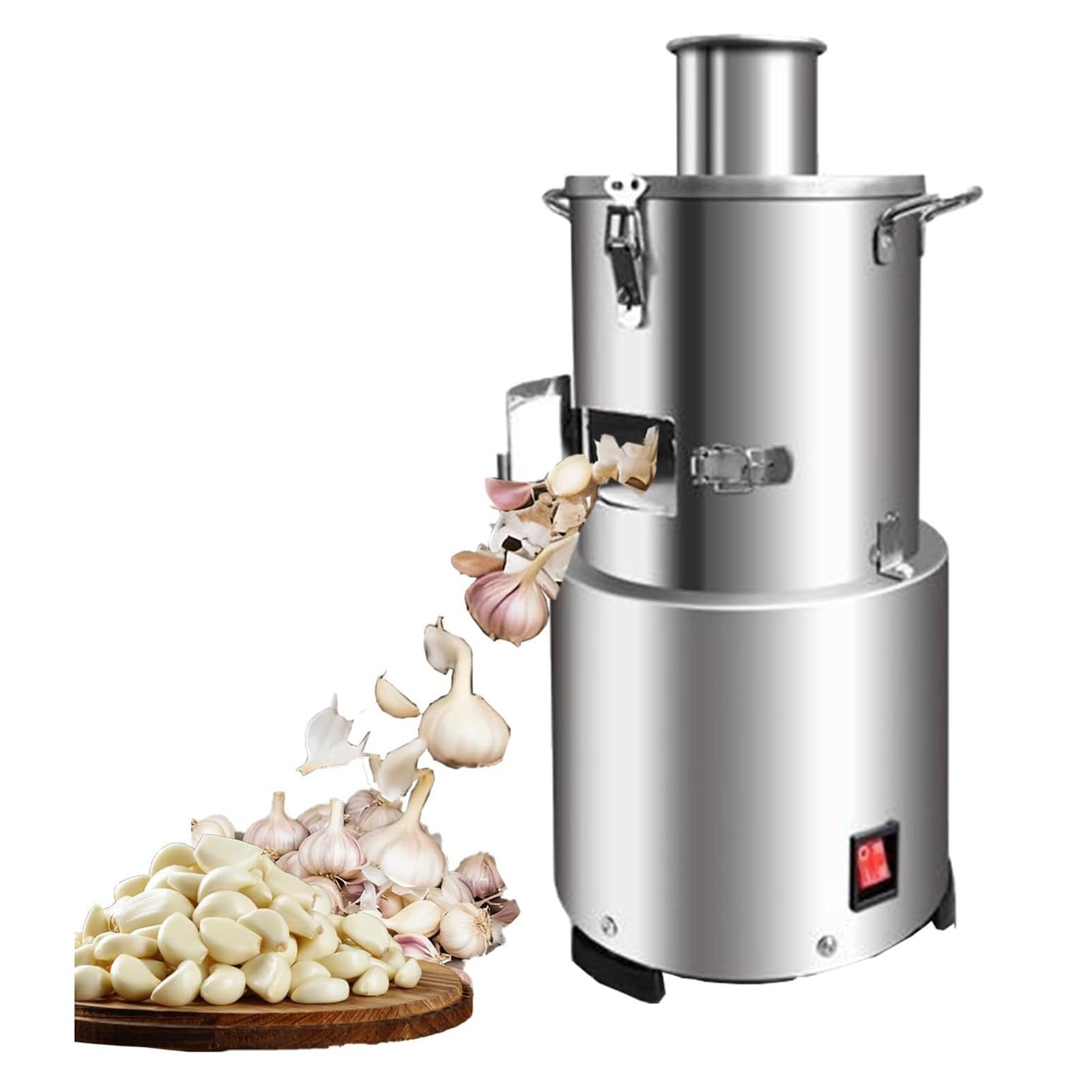 HajMyrdonyx Electric Garlic Peeler Machine 200w Peeling Stainless Steel Commercial, Whole Garlic 95% Peeling Rate 30kg/H Garlic Separator for Home Grain Separator Restaurant