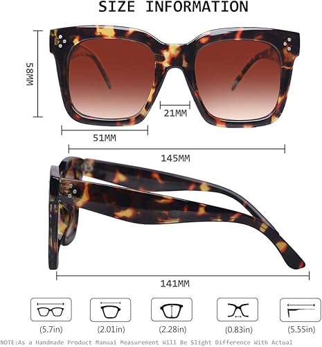 Miniatura 4 de lentes de sol vintage para mujer de gran tamaño, diseño cuadrado de lujo, lentes de sol UV400 protección con lente plana