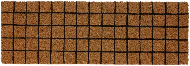 Felpudo Cuadro Antideslizante Marrón Fibra de Coco 75x25 cm - Diseño Elegante