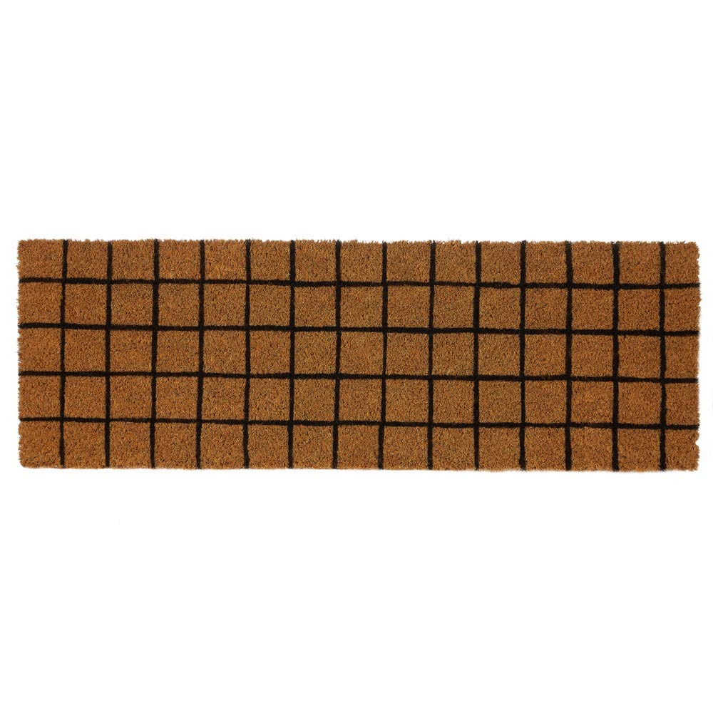 LOLAhome Felpudo Cuadro Antideslizante marrón de Fibra de Coco de 75x25 cm
