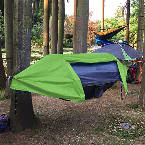 Tianyaoutdoor Camping Hammock With Mosquito Net And Rainfly Lightweight Portable Sleeping Hammock Tent Backpacker Travel Outdoor Gear (Green) #TOP6