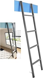 REMYS Bed Ladder Dorm Hook-On Twin Loft Bed Ladder for Camper Bunk House Trailer RV, Silver Gray Metal Ladders for Kids Teens Adults Elderly, 116/130/140cm (Size : 1.3M/4.3FT)