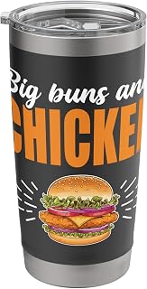 Funny Chicken Burger Apparel Men Women Big Buns And Chicken Stainless Steel Insulated Tumbler