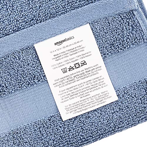 Amazon Basics Dual Performance Washcloths - 12-Pack,Cotton, True Blue #TOP11