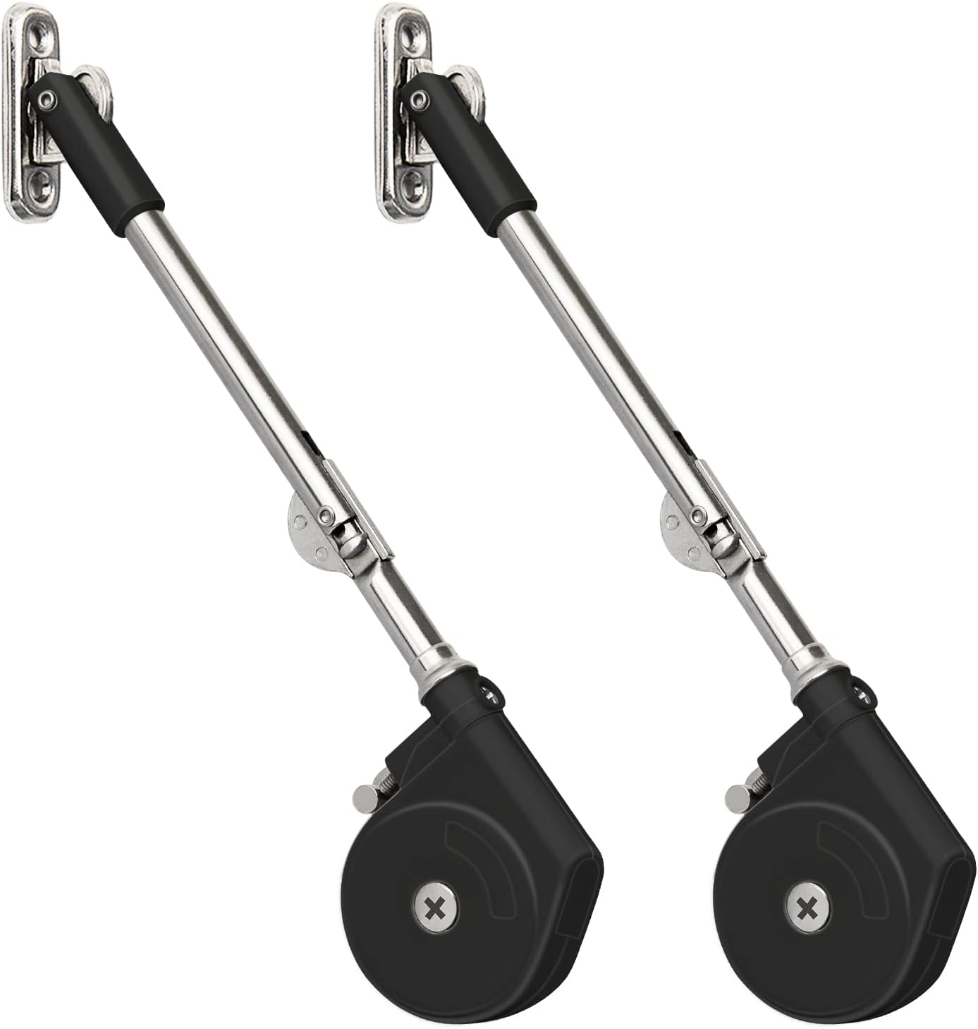 Douper Lid Support Hinge Soft Close Toy Box Hinges Safety Hydraulic Lid Stay for Top-Opening Chest and Upward-Opening Cabinet with Easy-to-Install Card Pack of 2