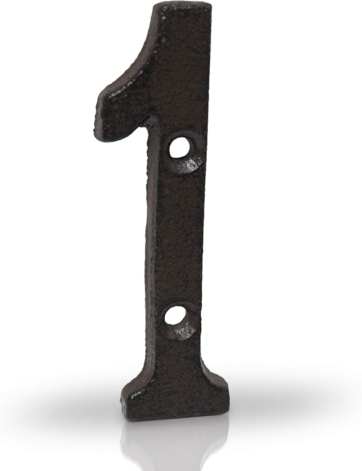 Basic Fundamentals 3-Inch Cast Iron Numbers for Wall and Mailbox - Number 1 - Industrial Design Mailbox Numbers for Address Sign and House Decor - Black Brown