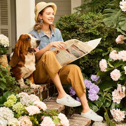 Image of hash bubbie Women's Mules Slip on Sneakers Canvas Tennis Shoes | backless summer close toed sandals non slip on walking casual comfortable