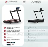 Sportstech Tapis de Course Professionnel pour Maison, 20 km/h, APP | Grande Surface de Course, Inclinaison 16%, jusqu'à 150 kg | LED & 360° Tabletholder | avec 1 an d'App STL Incluse - 6