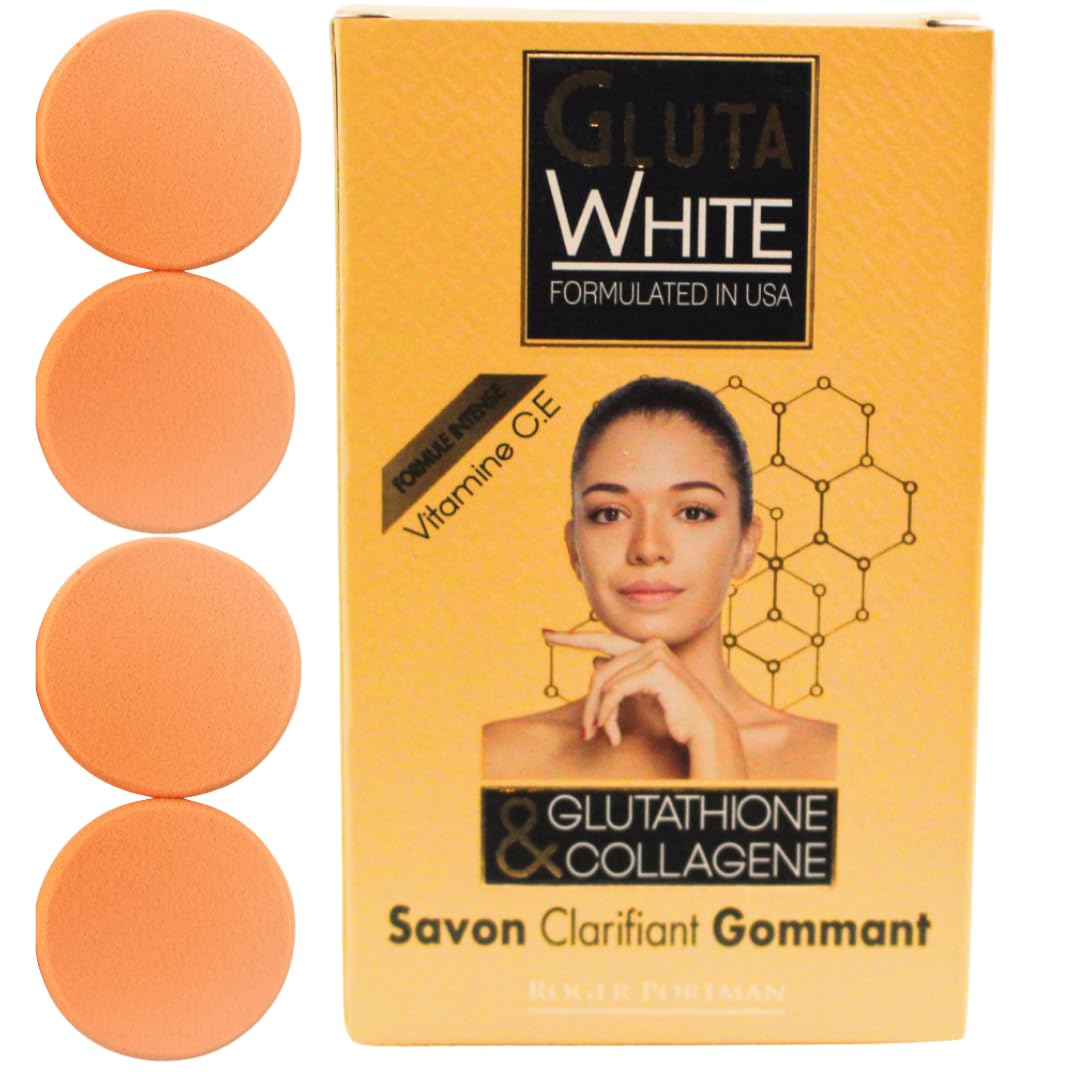 Amazon.com : Gluta White Exfoliating Soap With Glutathione & Collagen  Vitamin C with 4 Exfoliating, cleansing Pads Made In USA : Beauty &  Personal Care