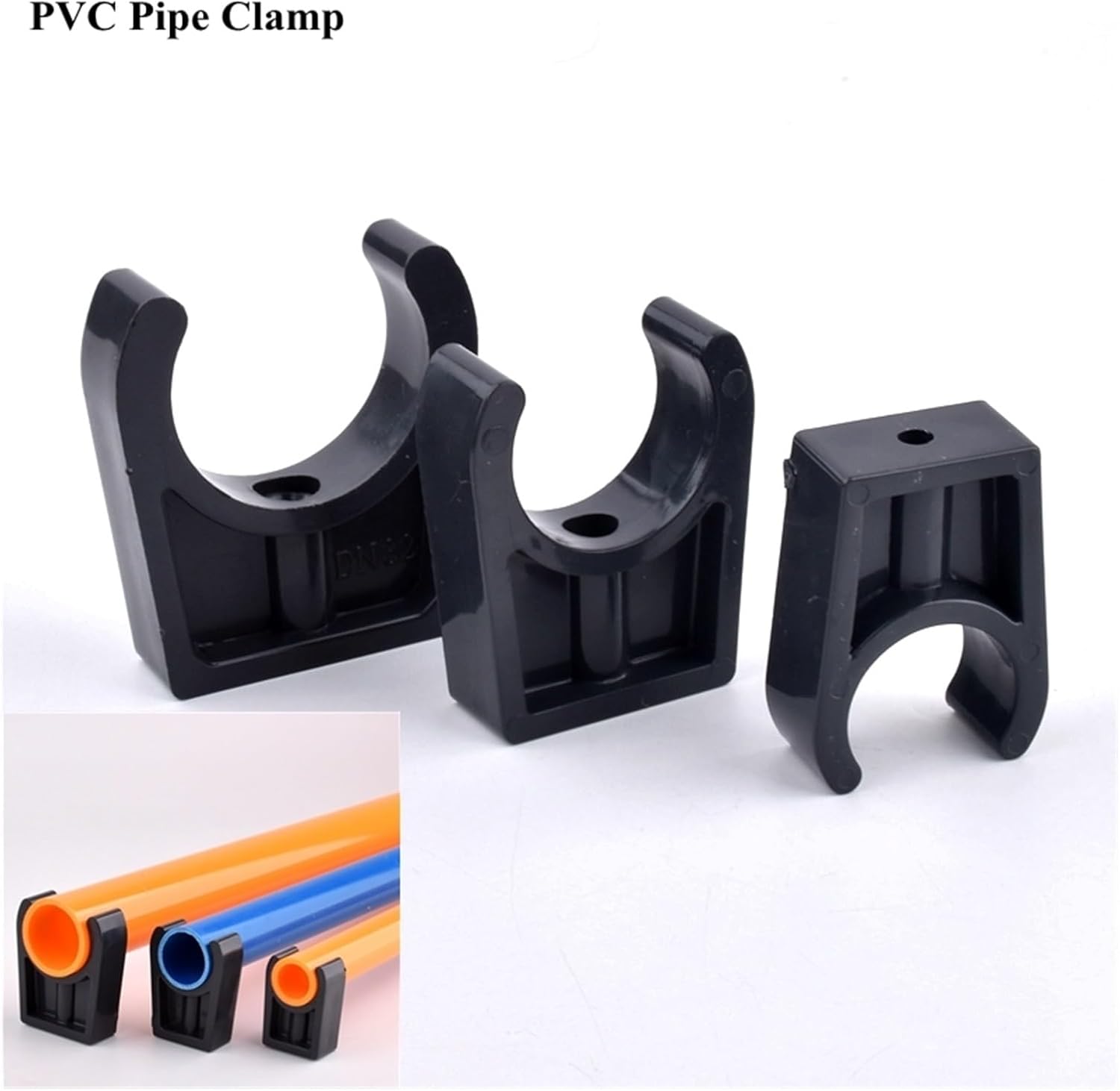 プラスチックパイプクランプ PVCパイプクランプ 20～110mm 2個パック