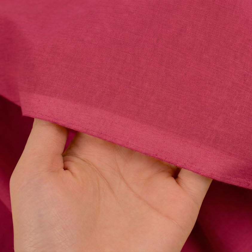 Image of Soimoi Pink Solid 60 * 60's Cotton Cambric Fabric by 2 Yards, 56 Inch Wide Light Weight Material Suitable for Kurtis, Blouses, Kids Clothing, Tunics, Dresses and Summer Apparel