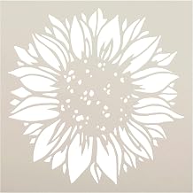 IVANA'S Rustic Sunflower Stencil | Craft DIY Home, Outdoor Decor | Paint Wood Sign, Pillow, Fabric | Reusable Mylar Template | Size (6 x 6 inch)
