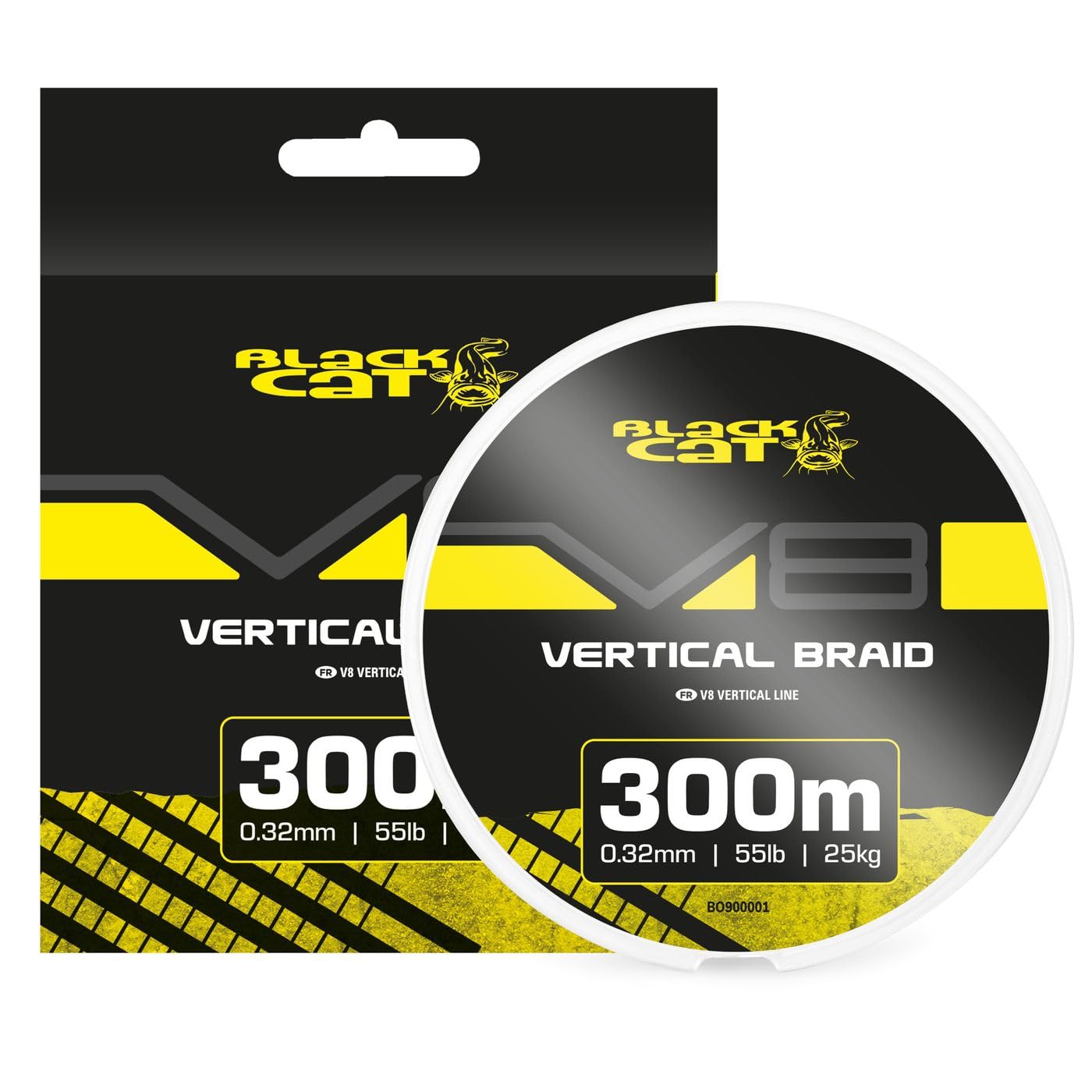Black Cat V8 Vertical Schnur 0.32mm 25kg - geflochtene Angelschnur