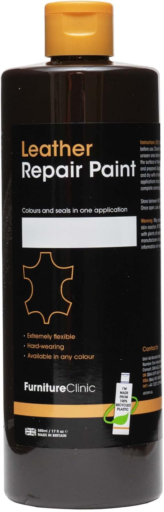 Furniture Clinic Leather Repair Paint & Dye Self Seal Colourant for Quick and Easy Leather