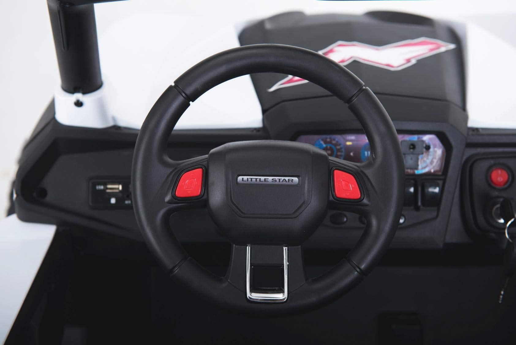 Beneo Motors Elektroauto für Kinder 24V 2 sitzer NEU RSX, Rot, Buggy 4x4 kinderauto, Lithium-Batterie, Fernbedienung, MP3/USB/AUX, Elektro kinderfahrzeug 3-8 Jahren, vordere und hintere LED-Leuchten