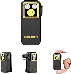 OLIGHT Oclip Pro S EDC Flashlight Clip-on Light, 600 Lumens Type-C Rechargeable with White LED, UV and RGB, Magnetic Flash Lights for Working, Signaling, Inspection and Outdoor Use (Black)