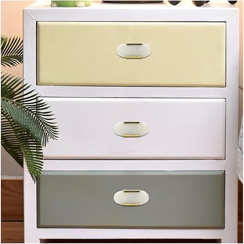 Miniatura 2 de Perilla Home Juego de 6 pomos de piedra, pomos de mármol blanco, pomos decorativos ovalados elegantes con tornillo para accesorios de cocina, cajón,