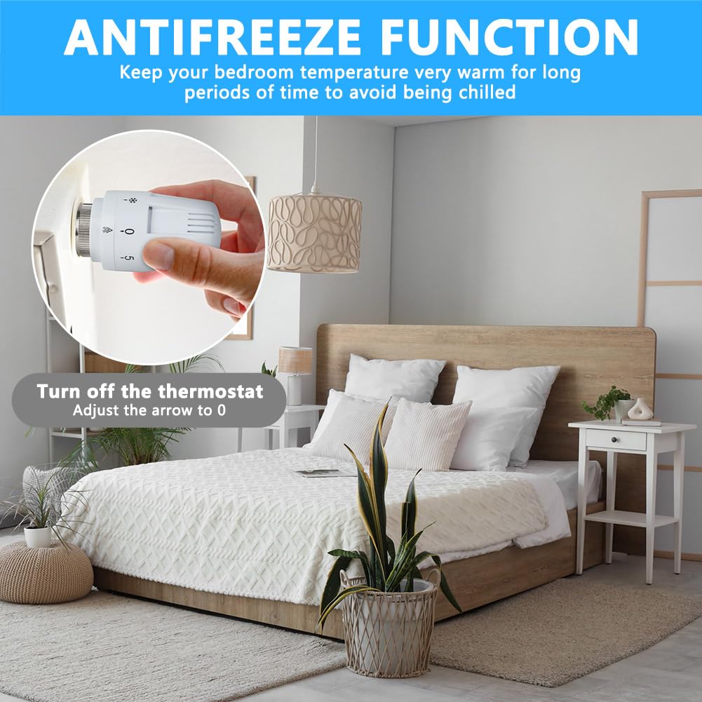 Flintronic 6pcs Tête de radiateur thermostatique, Tête thermostatique, raccord M30 x 1,5,Tête thermostatique Intelligente pour Thermostat Intelligent et Pack Chauffage collectif