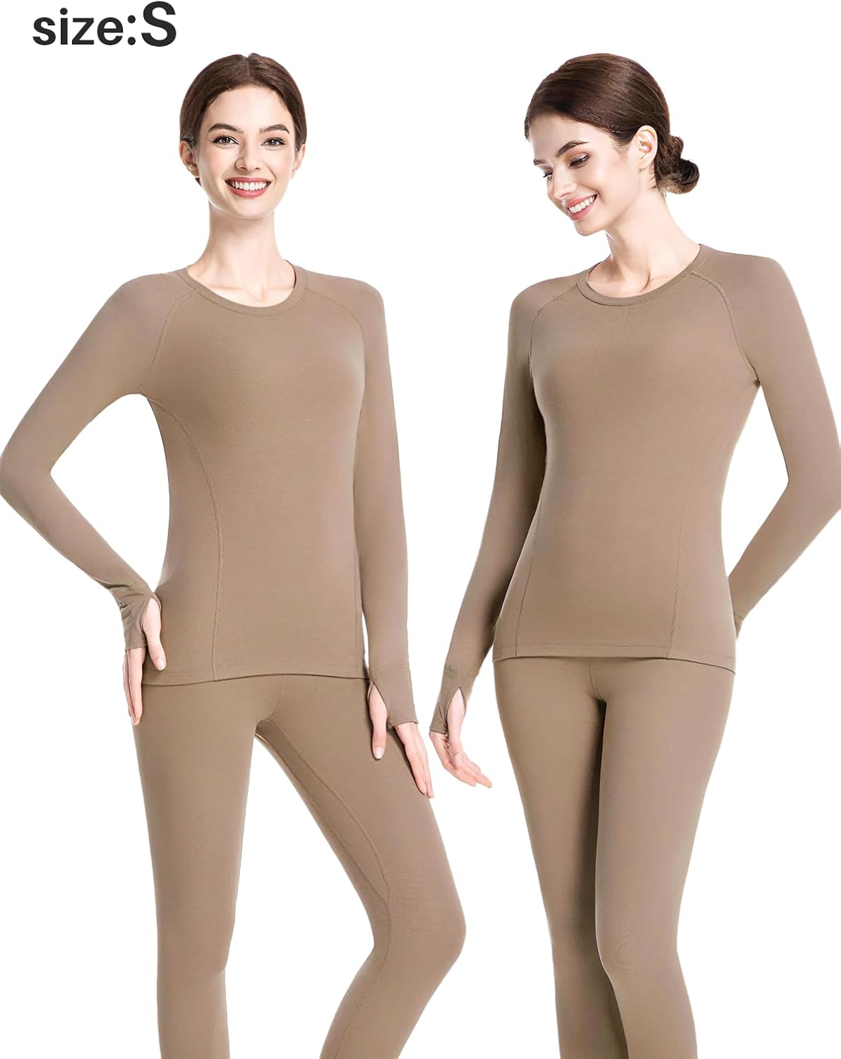 Thermal Underwear Women, Base Layer Long Johns for Cold Weather Ultra-Soft Thermal Sets Fleece Lined Top and Bottom - Image 2